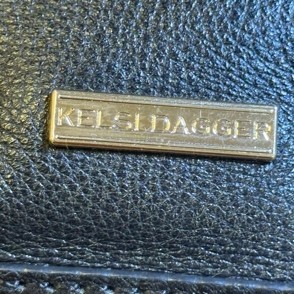 Kelsi Dagger Black Leather Mini Crossbody Bag With Gold Chain Strap - Picture 11 of 14